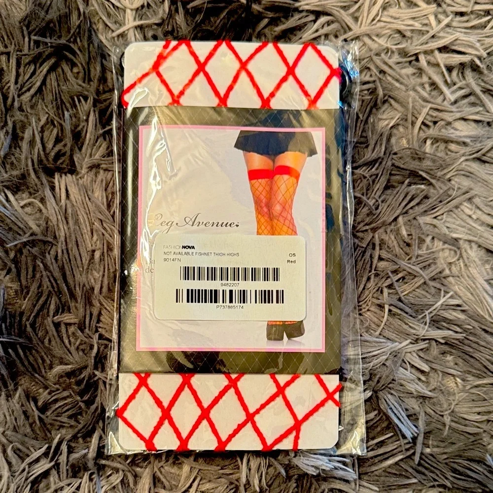 Not Available Red Fishnet Thigh Thighs NEW 🏷️
